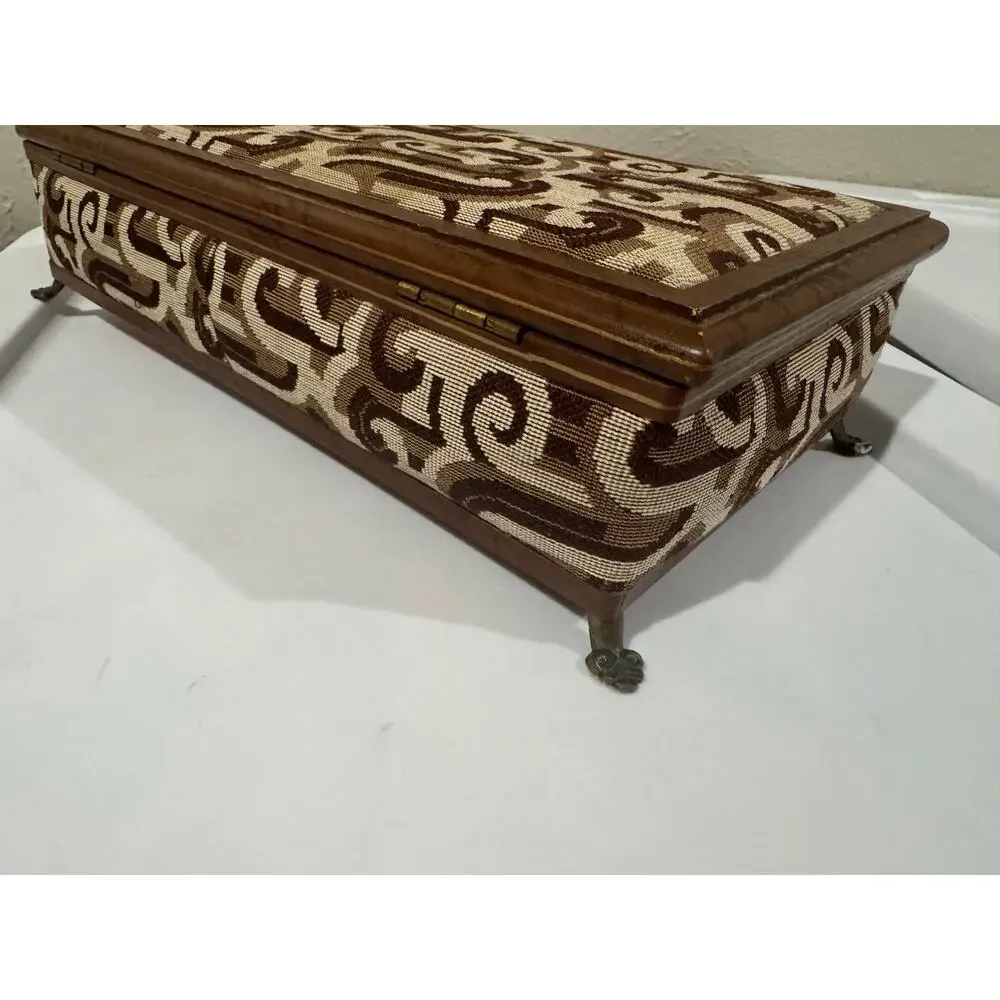 Mid Century MCM Velvet Lined Jewelry Box Made in Japan